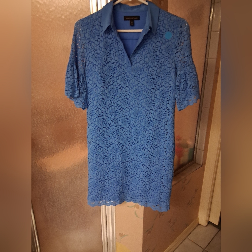 Banana Republic Blue Lace Mini Dress XS